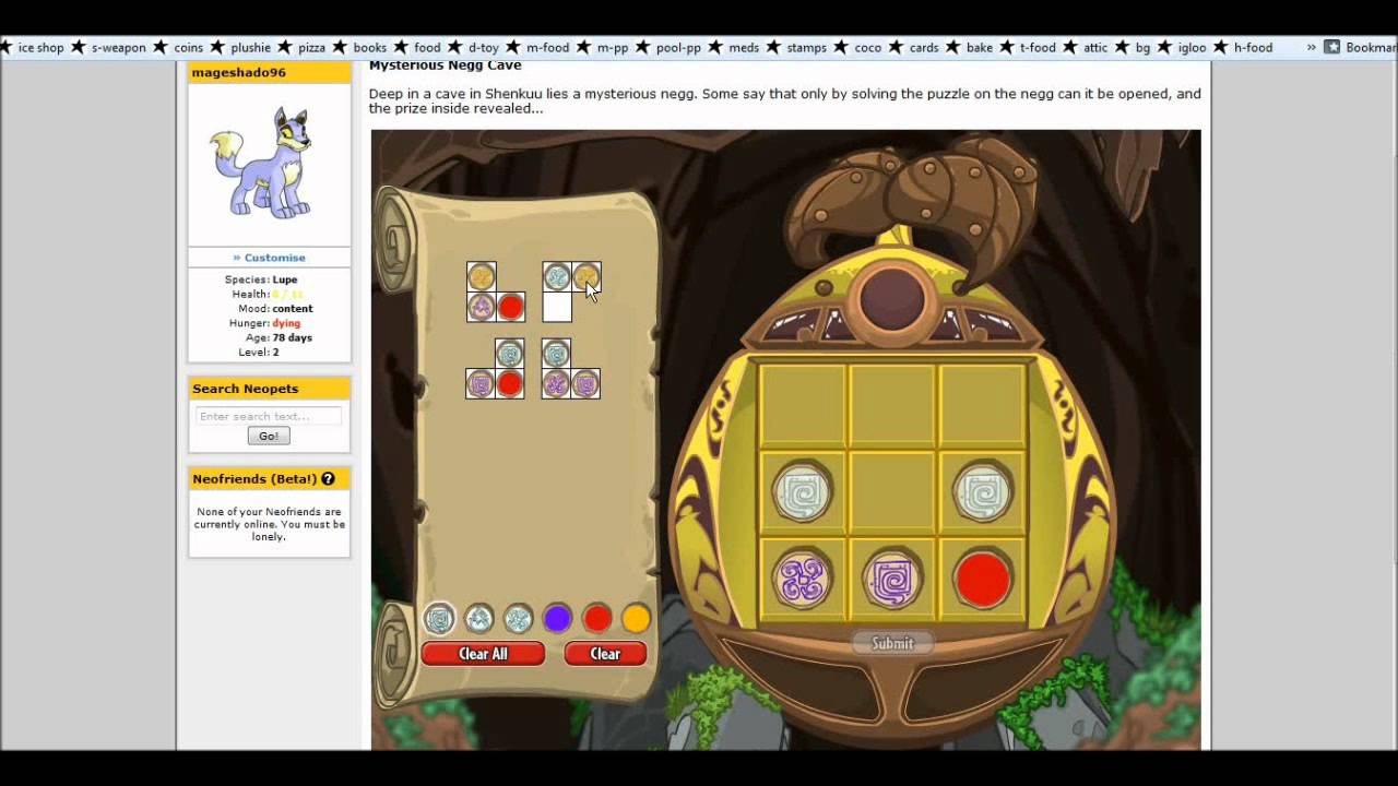 Neopets negg cave solver free